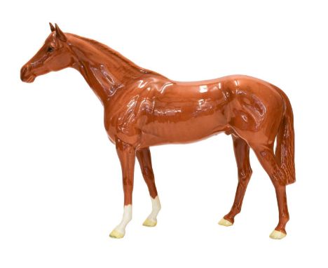 Beswick Large Racehorse, model No. 1564, chestnut glossThere is a small glaze flake to the tip of one ear, otherwise the mode