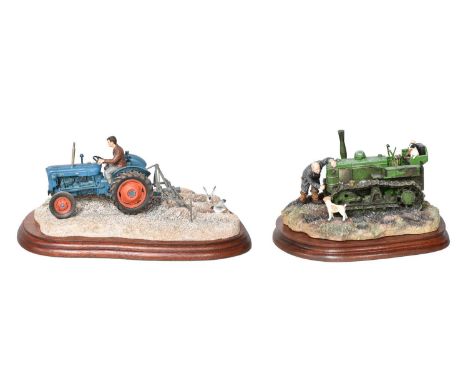 Border Fine Arts 'Starts First Time' (Fowler Diesel Crawler Mark VF), model No. B070 by Ray Ayres, and Studio Tractor 'Ridgin