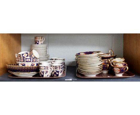 19th Century Teawares, including: Sutherland Imari, and a further service, possibly Spode (one shelf)Cake PlateSugar BowlCrea