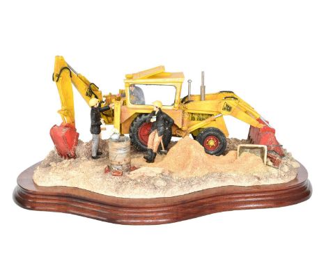 Border Fine Arts 'Tea Break' (JCB), model No. B0274 by Ray Ayres, limited edition 298/950, on wood base, with box and certifi
