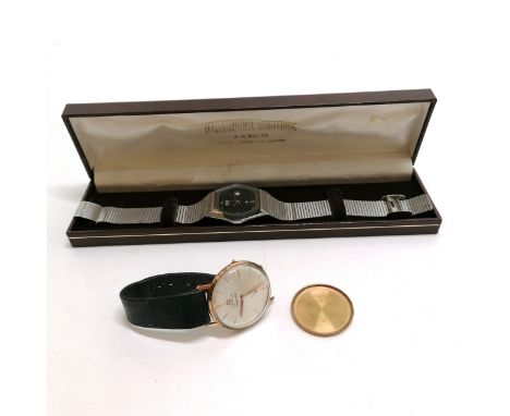Omega seamaster gents wristwatch in a gold plated case t/w Rado quartz watch - both a/f for spares / repairs 