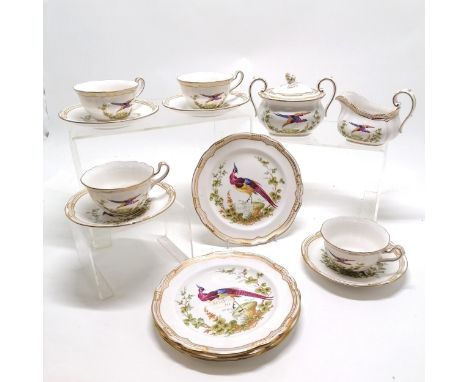 Qty of Spode Chelsea Bird teaware (plate is 20cm) - no obvious damage 