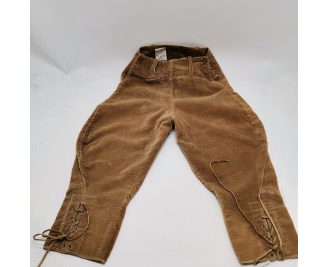 Womens land army corduroy breeches / trousers dated July 1945 size No 0 - slight marks otherwise in good used condition 