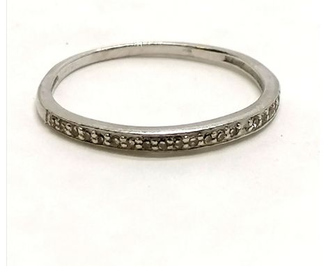 Platinum diamond set half eternity ring - size P &amp; 1.8g 