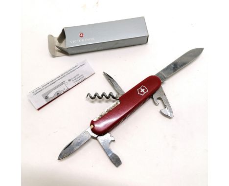 Victorinox Swiss army pocket knife with original packaging - 9cm long closed &amp; has some slight signs of wear 