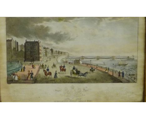 'Royal View of Brighton Chain Pier,  Coloured engraved print in a glazed and gilt wood frame, 27 x 18cm From the residual con