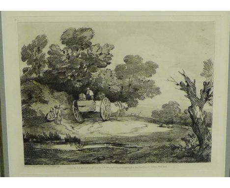 After Gainsborough, engraved print in a glazed and gilt wood frame, 38 x 30cm 