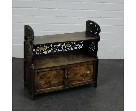 A chinoiserie wall shelf, 54 x 54cm 