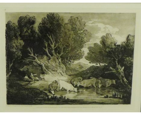 After Gainsborough, engraved print in a glazed and gilt wood frame, 38 x 30cm 