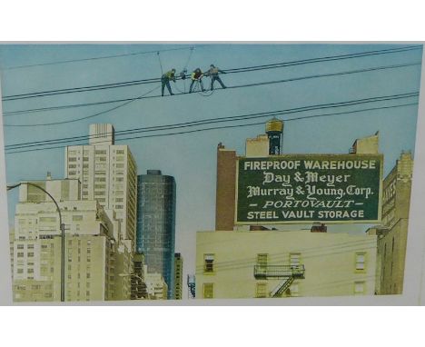 R. Hamilton MacKenzie  'New York Scenario' Artists proof screen print,  signed in pencil and dated '81, in a glazed frame, 50