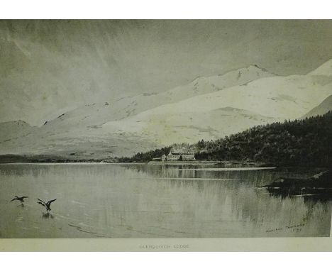 Archibald Thorburn  'Glenquoich Lodge' Monochrome print, in a glazed an ebonised frame, 55 x 43cm From the residual contents 