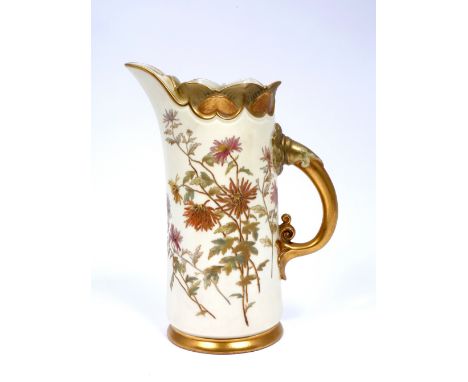 Royal Worcester blush ivory jug circa 1889 shape number 1229, 22cm