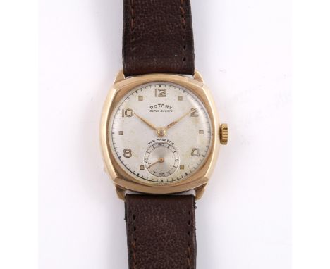 A Rotary Supersports gentleman's gold wrist watch, with supplementary second hand