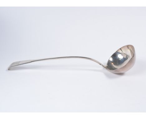 A silver fiddle pattern ladle (monogrammed), London 1809, maker's mark of Ely, Fearn & Chawner, 219 grams