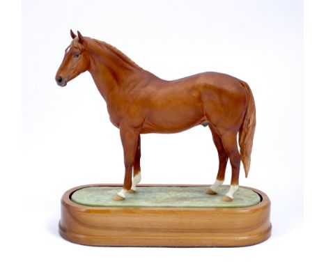 Royal Worcester horse Hyperion modelled by Doris Lindner on a wood base