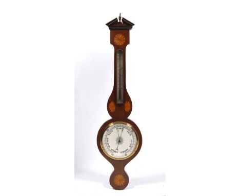 A 19th Century mahogany wheel barometer with silvered dial