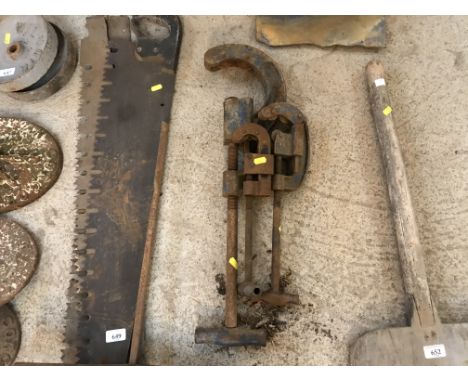 Three old pipe cutters