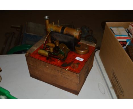 An early Bowman steam engine and original pine box