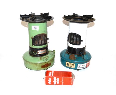 A Valor Esso Blue paraffin stove, and another similar