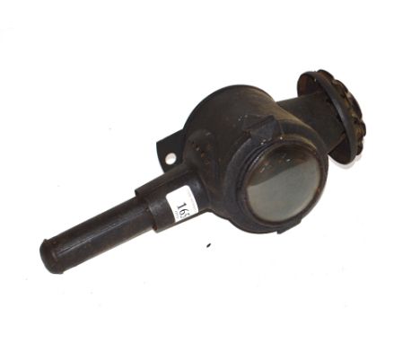 An Antique metalware carriage lamp