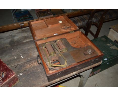A pine cased steam engine gauge