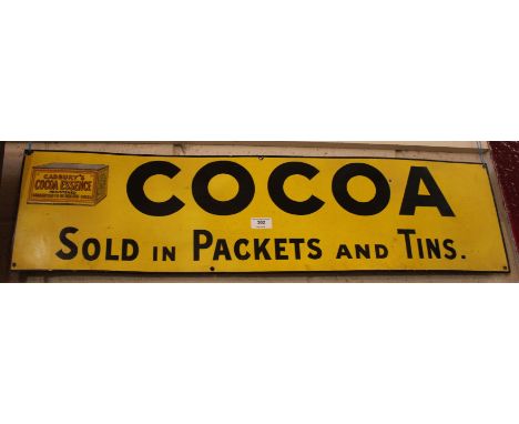 An enamel Cadbury's Essence Cocoa advertising sign, (23cm x 93cm approx.)