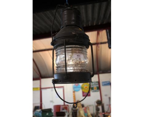 A brass ship's lantern