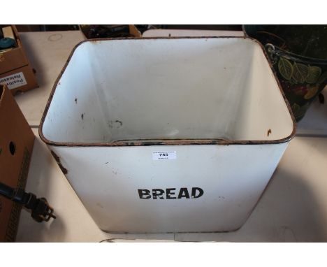A large enamel bread bin 