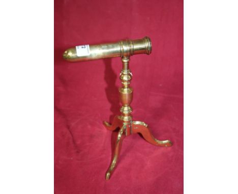A 19th Century brass tripod Goffering iron