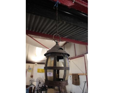 A 19th Century lantern with horn lenses 