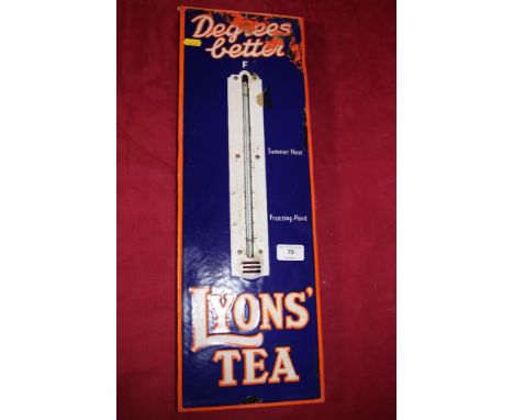 A Lyons Tea Thermometer advertising sign, (57cm x 19cm approx.)