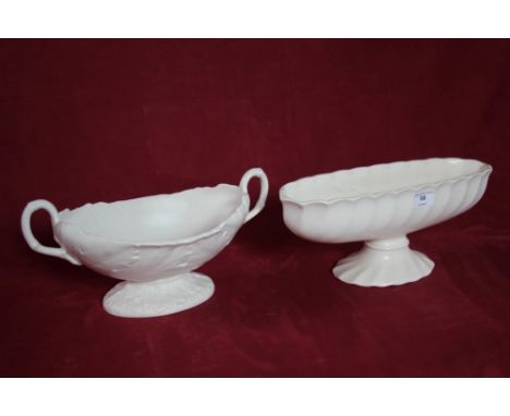 A Wedgwood cream pottery leaf decorated jardiniere and a Sylvac similar