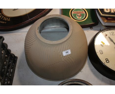 A 16" diameter glass holophane lamp shade