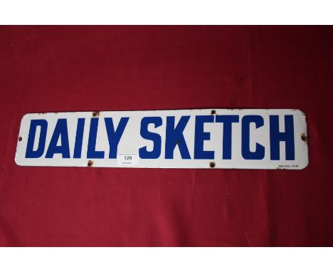 An enamel Daily Sketch advertising sign, (10cm x 51cm approx.)