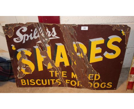 A Shapes enamel advertising sign, AF, (51cm x 79cm approx.)