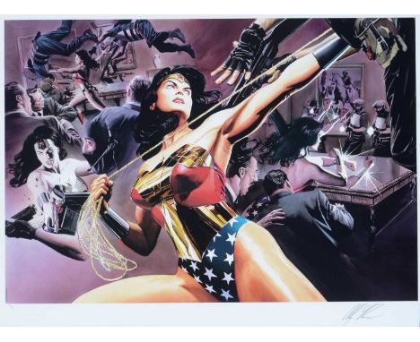 "Wonder Woman: Defender of Truth", by Alex Ross, pencil signed to the margin, limited-edition giclee print, 124/195, with cer