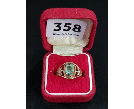 VINTAGE ROLLED GOLD OBOLOGNE STONE RING