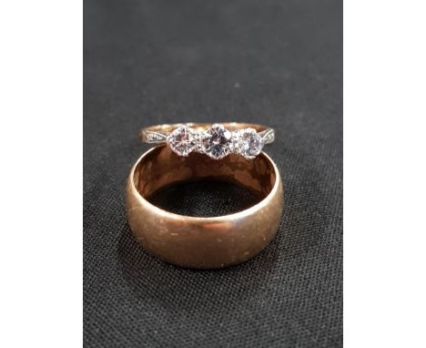9CARAT WEDDING BAND (6GMS) AND ENGAGEMENT RING 