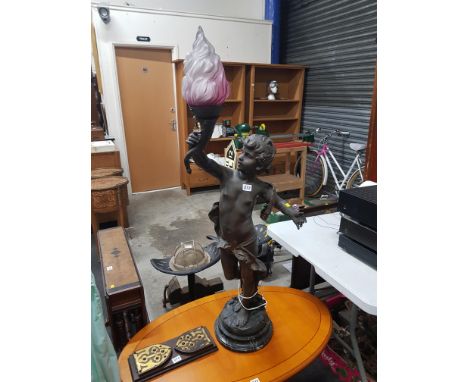 LARGE ANTIQUE FIGURE LAMP