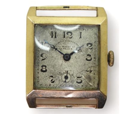 A GOLDSMITHS &amp; SILVERSMITHS WATCH with a 9ct gold case, Birmingham hallmarks for 1933 case made by Dennison (ALD). the Sw