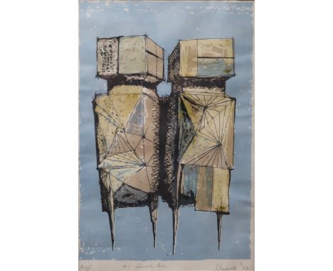 LYNN CHADWICK CBE RA (BRITISH 1914-2003) WATCHERS Lithograph, signed, dated (19)60, inscribed 'proof', and dedicated 'to Samu