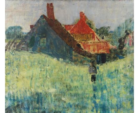 JOAN EARDLEY RSA (BRITISH 1921-1963) BOY IN A FIELD Oil on canvas, signed lower left, 52.5 x 61cm (20.75 x 24") Provenance: R