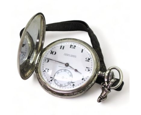 A ULYSSE NARDIN POCKET WATCH in continental silver full hunter case, The white enamelled dial is signed Ulysses Nardin, Locle