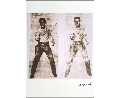 Andy WARHOL (1928-1987), D’Après.Elvis.Épreuve en couleur sur papier Arches, signée dans la planche, et cachet de l’éditeur L