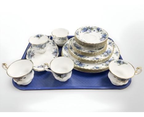 A Royal Albert Moonlight Rose part tea and dinner set (twenty three pieces) CONDITION REPORT: Comprising : 5 tea cups, oblong