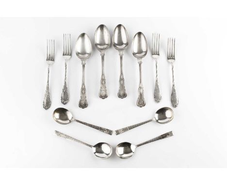 A large quantity of silver plated flatware, to include several part services, various German silver handled table knives with