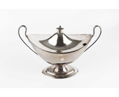 A silver plated twin handled pedestal tureen and cover, of neo-classical design, and a quantity of assorted silver plated ite