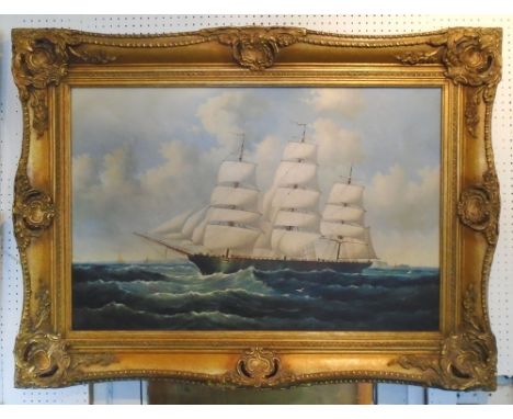 19TH CENTURY MANNER, 'Marine portrait' oil on canvas, framed.