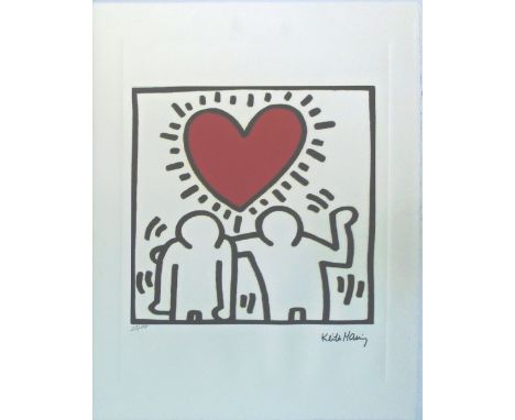 KEITH HARING (American, 1958-1990), 'Heart', 1987, lithograph in colours, signed in the plate, monogrammed, numbered 25/400, 