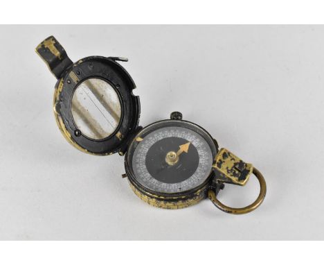 A WWI Officers Compass, Back Plate Stamped with Crows Foot Mark and 173371 Dated 1918 